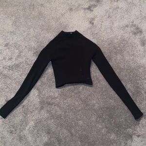 Black Zara Turtleneck Crop Long Sleeve
